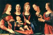 VIVARINI, family of painters Mary and Child with Sts Mary Magdalene and Catherine Spain oil painting artist